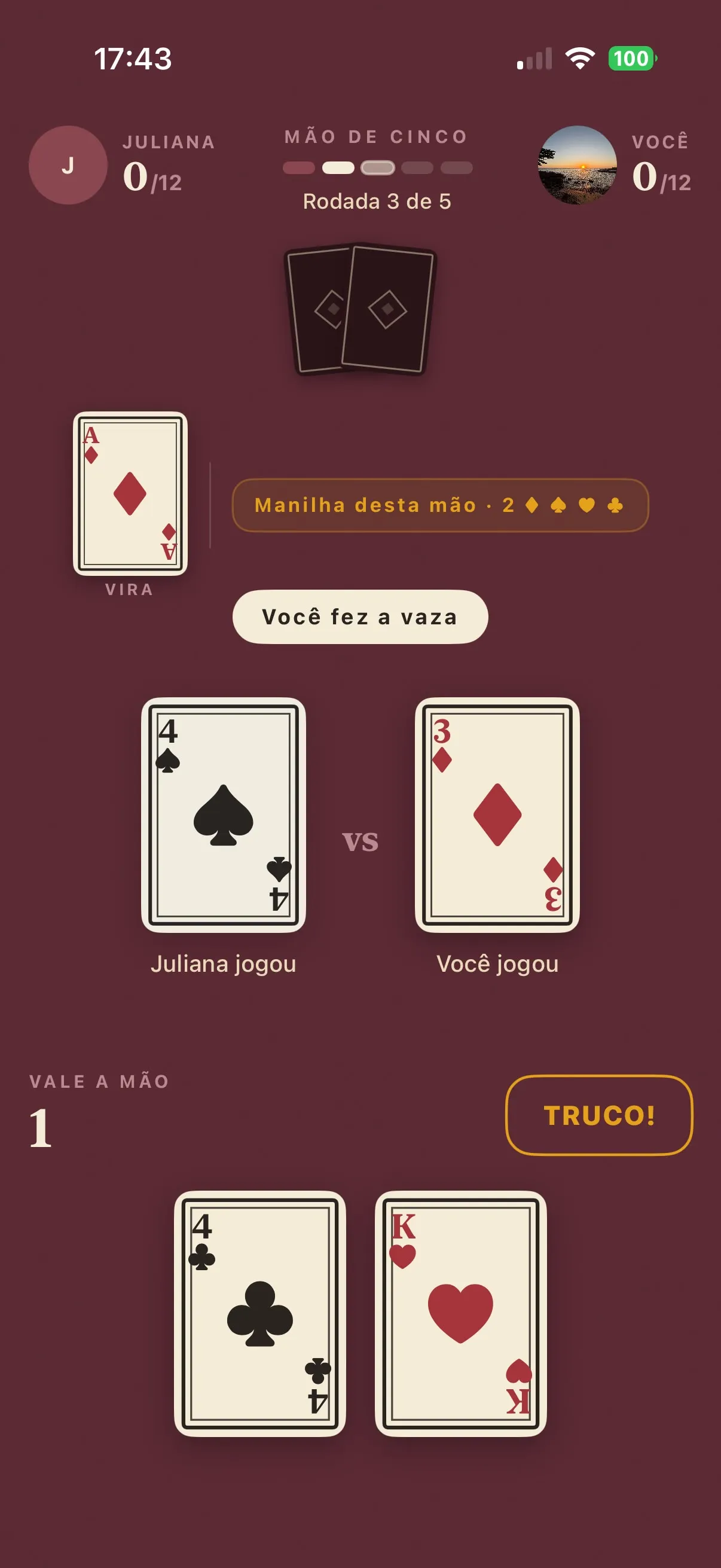 Mão de Cinco — tela 2