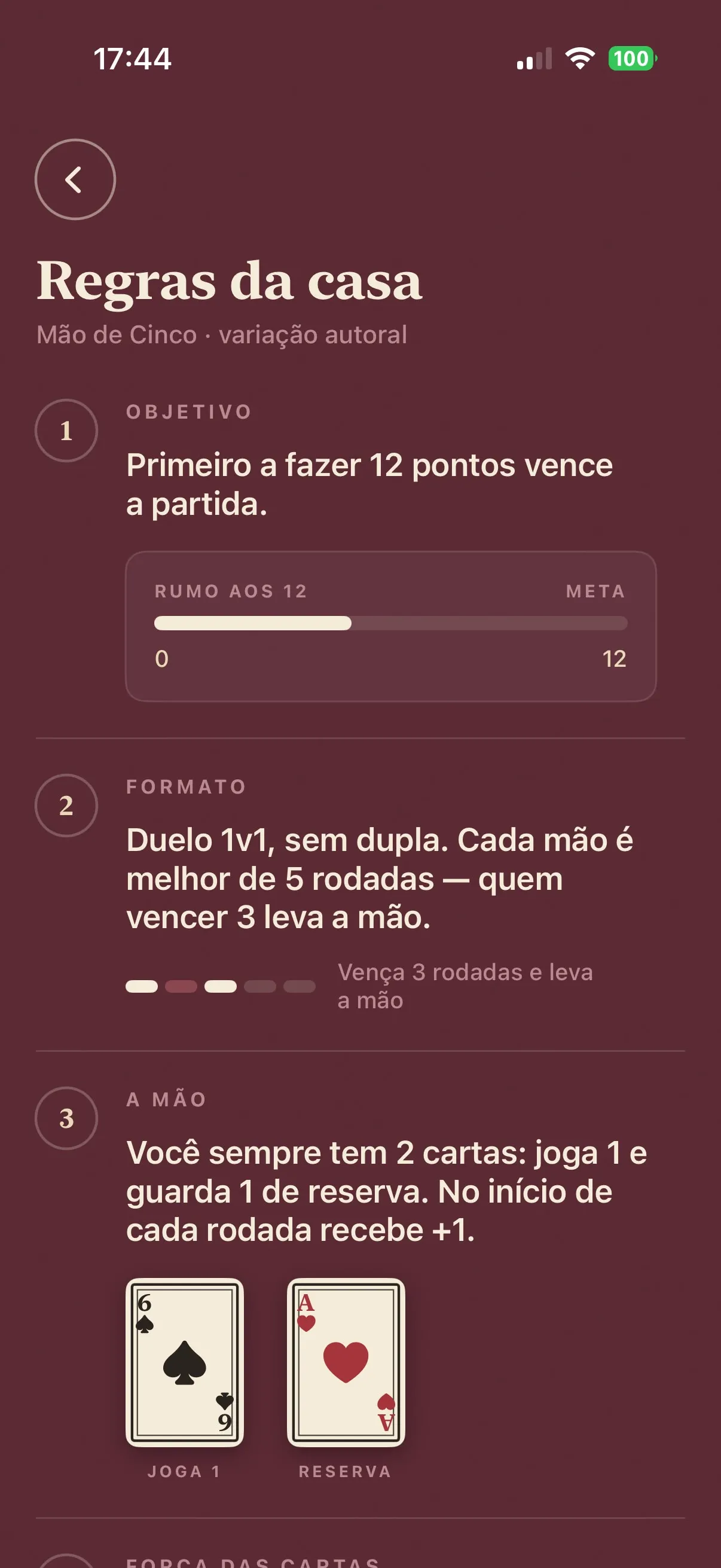 Mão de Cinco — tela 3